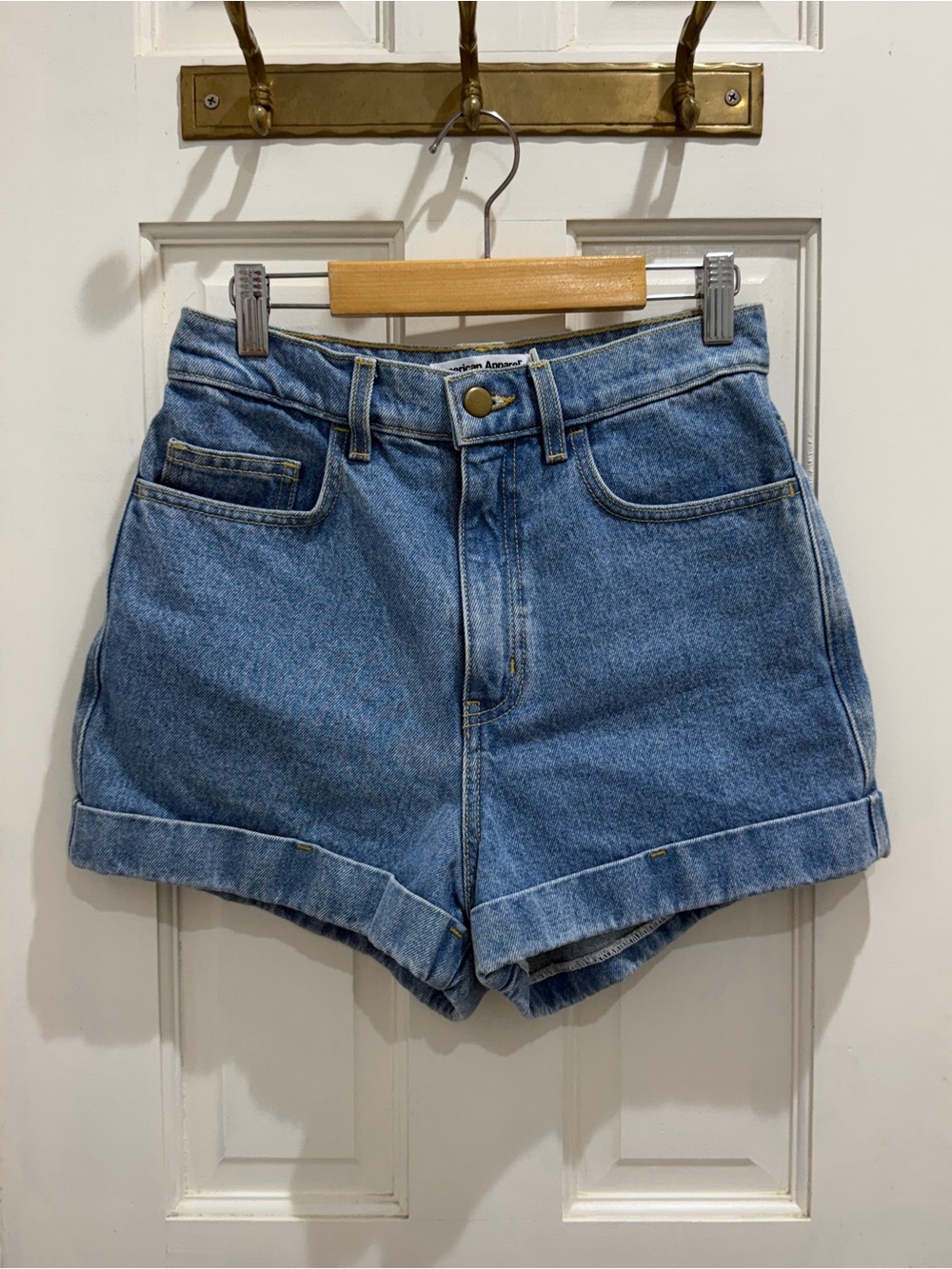 American apparel high waisted denim short